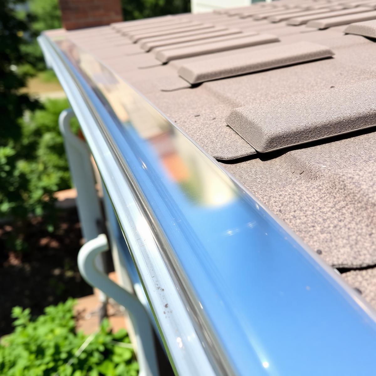 Clean shiny gutter after professional cleaning